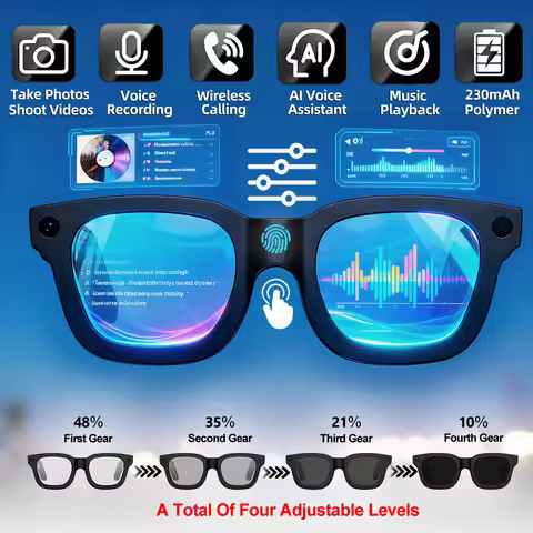 2026 New AI SmartGlasses 8MP HD Camera AI Translation Shooting Everything Recognition 300mah 4GB Sto