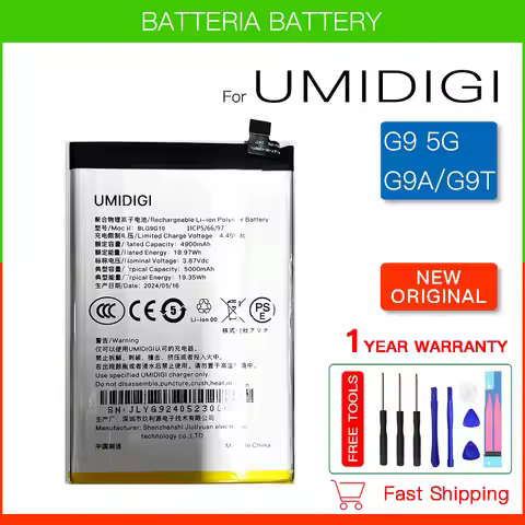 Original Battery BLG9G10 For UMIDIGI G9 5G G9A G9T Battery 5000mAh Mobile Phone Battery Bateria +Fre