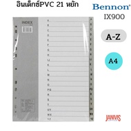 BENNON Plastic Index PVC 21 Serrated A4 A-Z No.IX900