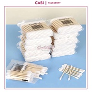 CB73- [COMBO 10] Zip Bag of 100 Environmentally Friendly Wooden Ear Swabs