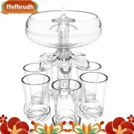 Party Drink Dispenser with 6 Shot Glasses Set - Acrylic Touchless Liquor Dispenser for Beverage Cider Cocktail  ffefhrudh