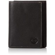 Timberland Mens Leather Trifold Wallet With ID Window Black Blix