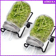 [Wenodxa] 2x Jar Sprouting Lids with 2 Sprouting Holder Accessories Duable Easy to Clean Sprouting J