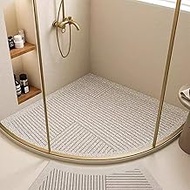 Anti Slip Corner Shower Mat with Drainage Holes, PVC Loofah Shower Anti Slip Mat, Bathmat Quick Dry 