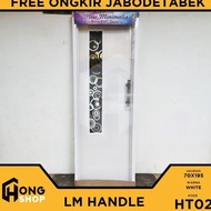 Pintu Kamar Mandi Pvc Cermin (Putih Stiker Hitam) Daengbaur