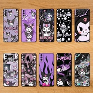 Fashionable soft black phone case for Vivo Y15S Y15A Y16 Y17 Y17S Y19 Y20i Y20S Y20 WA25 Kuromi prin
