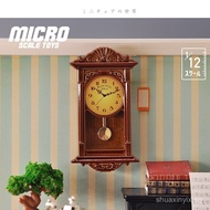 Dollhouse Dollhouse model 1/12Shared Play Scene Accessories Vintage Wall Clock Clock Shop Scene
