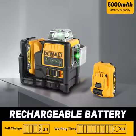 2025 New DEWALT DW089LG Laser Level - 12V Lithium Battery, 360° Horizontal & Vertical Green Lines, 3