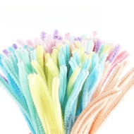fuzzy wire 100pcs makapal thick assorted Multicolour Chenille Twisting mix color DIY flower set Toy