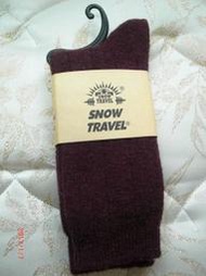 SNOW TRAVEL雪之旅 酒紅色保暖高級羊毛襪、登山襪、划雪襪、襪子 任選2雙免運