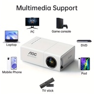 TEMU Aoc Portable Projector | Supports 1080p Video , Compatible With Hdtv, Usb, Av, Sd, Smart Phone,