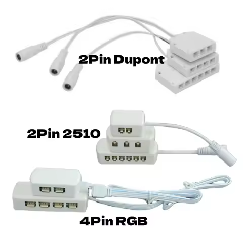 1 DC Female to 2/3/4/5/6/8/10 DuPont Female Connector Junction Box for DC 5-24V LED Kitchen Wine Cab