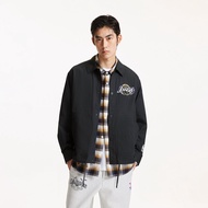 Jack Jones | แจ็คเก็ตผ้าฝ้ายแท้ คอปก ใส่สบาย สำหรับผู้ชาย ร่วมกับ NBA Lakers ฤดูใบไม้ผลิและใบไม้ร่วง