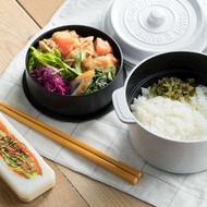 日本TAKENAKA 日本製COCOPOT可微波圓形雙層分隔保鮮盒530ml-白色