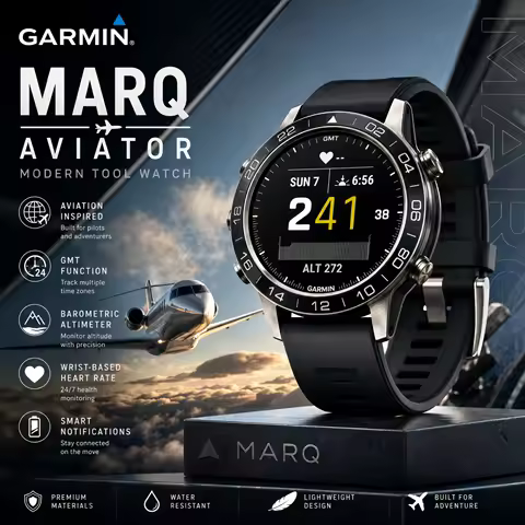 Garmin MARQ AVIATOR Luxury Aviation Smart Watch GPS Navigation Fitness Tracker Multi Language 95 New