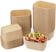 ยกลัง ถ้วยเหลี่ยมคราฟท์ พร้อมฝา ขนาด 500 / 750 / 1000 ML. บรรจุ 300 ใบ