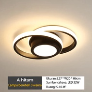 3 warna Penyesuaian lampu langit-langit LED ruang tamu rumah tangga sederhana lampu langit-langit ko