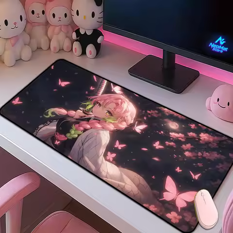 Desk Mat Anime Figures Girl Pink Mousepad 100cm Black Carpet 120x60 Mouse Pad Large Computer Desktop