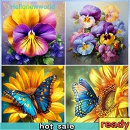 Flowers 5D DIY Full Square Drill Diamond Art Kit Home Decor 13.78x13.78in