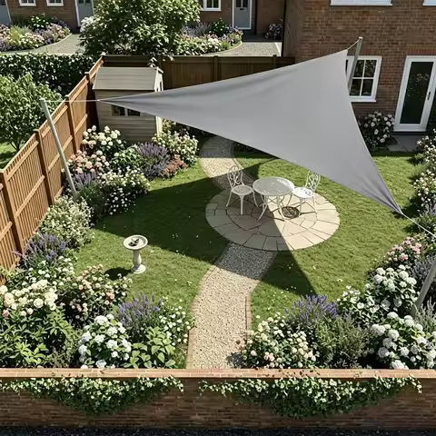 Heavy Duty UV Block Triangular Sun Shade Sail, Thick Wear-resistant Oxford Cloth with Metal Grommets
