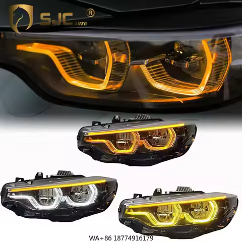 Auto Ikon Style V2 Headlight for 2014-2020 4 Series F32 M3 F80 M4 F82 Tri Color Yellow/White/Amber D