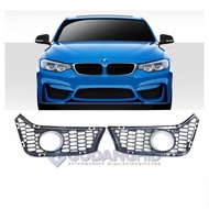BMW F30 M3 Front Grill Cover Matte Black Double Sided Foglamp Grill Style 320i 330i