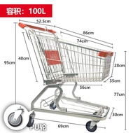 Shopping Mall Household Supermarket Handcart Supermarket Cargo Cart Metal Double-layer Shopping Cart