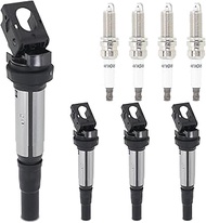 Sorghum Ignition Coil Pack and Spark Plugs with Wires Compatible with 2007-2015 Mini Cooper 2011-201