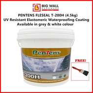 PENTENS FLESEAL T-200H UV Resistant Elastomeric Waterproofing Coating 4.5Kg White & Grey / 4KG Pente