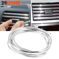 24HOME 100cm/39inch Car Strip Grid Chrome U Style Air Conditioning Automotive Output Decoration K9Z6