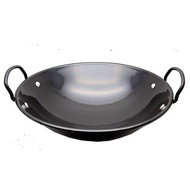 CAPTAIN Kuali Non Stick Enamel Wok Kuali Enamel 30/34/36/40/43/45cm / Kuali Hitam / Kuali Hitam Enam