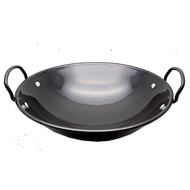 CAPTAIN Kuali Non Stick Enamel Wok Kuali Enamel 30/34/36/40/43/45cm / Kuali Hitam / Kuali Hitam Enamel / Kuali Ayan