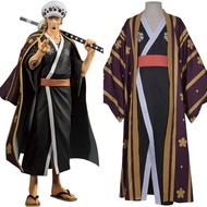 One Piece Trafalgar Law/Trafalgar D Water Law Cosplay Costume Kimono Robe Full Suit Outfits Hallowee