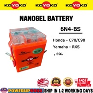 6N4-BS 6N4 KOYOKO NANOGEL GEL SEALED SEAL BATTERY BATTERI MOTOSIKAL FOR HONDA C70 C90 YAMAHA RXS YUA