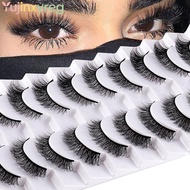 YUJINPH 10 Pairs Manga Lashes Korean Fake Eyelashes Natural Short Lashes