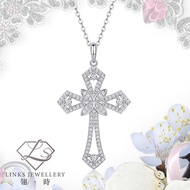 ［Real Moissanite］Can Pass Diamond Test 18K Gold Roman Cross Necklace Pendant MN023 Moissanite Neckla