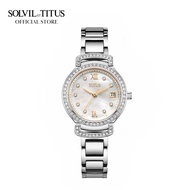 Solvil et Titus Fair Lady 3 Hands Date Quartz in White MOP Dial & Stainless Steel Bracelet Women Wat
