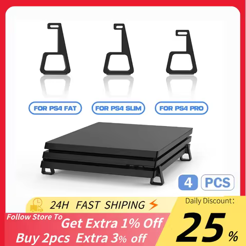 Horizontal ABS Bracket for PS4 Slim PS4 Pro Game Console Holder with Anti-Slip Design Cooling Stand 