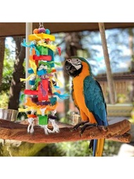 1 件裝鳥類玩具,鸚鵡咀嚼玩具,多色撕碎玩具,鳥類啃咬玩具,大號彩色鳥籠吊墜,適合非洲灰鸚鵡、長尾小鸚鵡和中型鸚鵡