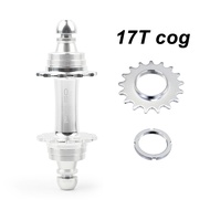 POLSO Fixed Gear Bike Hub 24h Fixie Rear Hub with Chrome Steel 17T Cog and Lock Ring