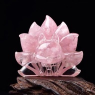 Big Pink Crystal Nine-Tailed Fox Marriage Heterosexual Fate Energy Feng Shui Ornaments Flowing Water