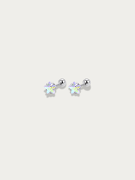MINIMALIST LAB Titanium Star Coloured Diamond Stud Barbell Earrings  Anting-Anting Stud Bintang Tita