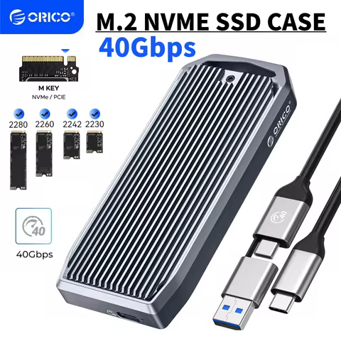 ORICO M2 SSD Case M2 NVMe SSD Enclosure Adapter Compatible with Thunderbolt 3 4 USB3.2 USB 3.1 3.0 T