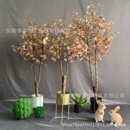 Fake Tree Money Tree Plant Floor Japanese Hanging Clock Potted Autumn Eucalyptus Green Plant Rod Pot