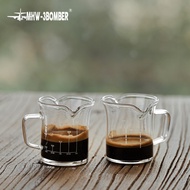 Mhw-3bomber 80ml Double Spout Glass Measuring Cup/ Espresso Shot Measuring Cup Heat Resistant Glass