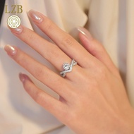 Women's 1 Carat Silver V-Shaped Moissanite Diamond Ring Eight Hearts and Eight Arrows