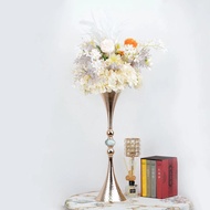 ☢IMUWEN 10PCS Gold Vase Trumpet Shape Ceramic Wedding Table Centerpiece Event Road Lead Delicate H☁