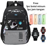 tas sekolah anak laki laki astronot tas sekolah anak SD SMP free jam gisok dan tambler untuk tas nya