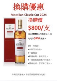 Macallan Classic Cut 2024 換購優惠！📣📣