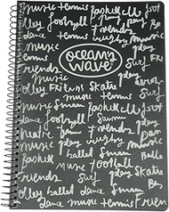 Ocean's Wave - 4 Pack A5 Hard Cover Exercise Books 80 Sheets 90g A5 Notebook with 4x4 Squared Margin